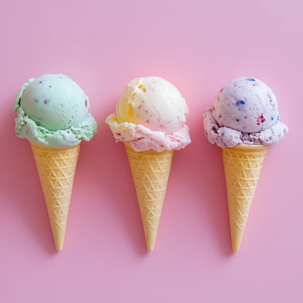 Colorful Ice Cream Cones