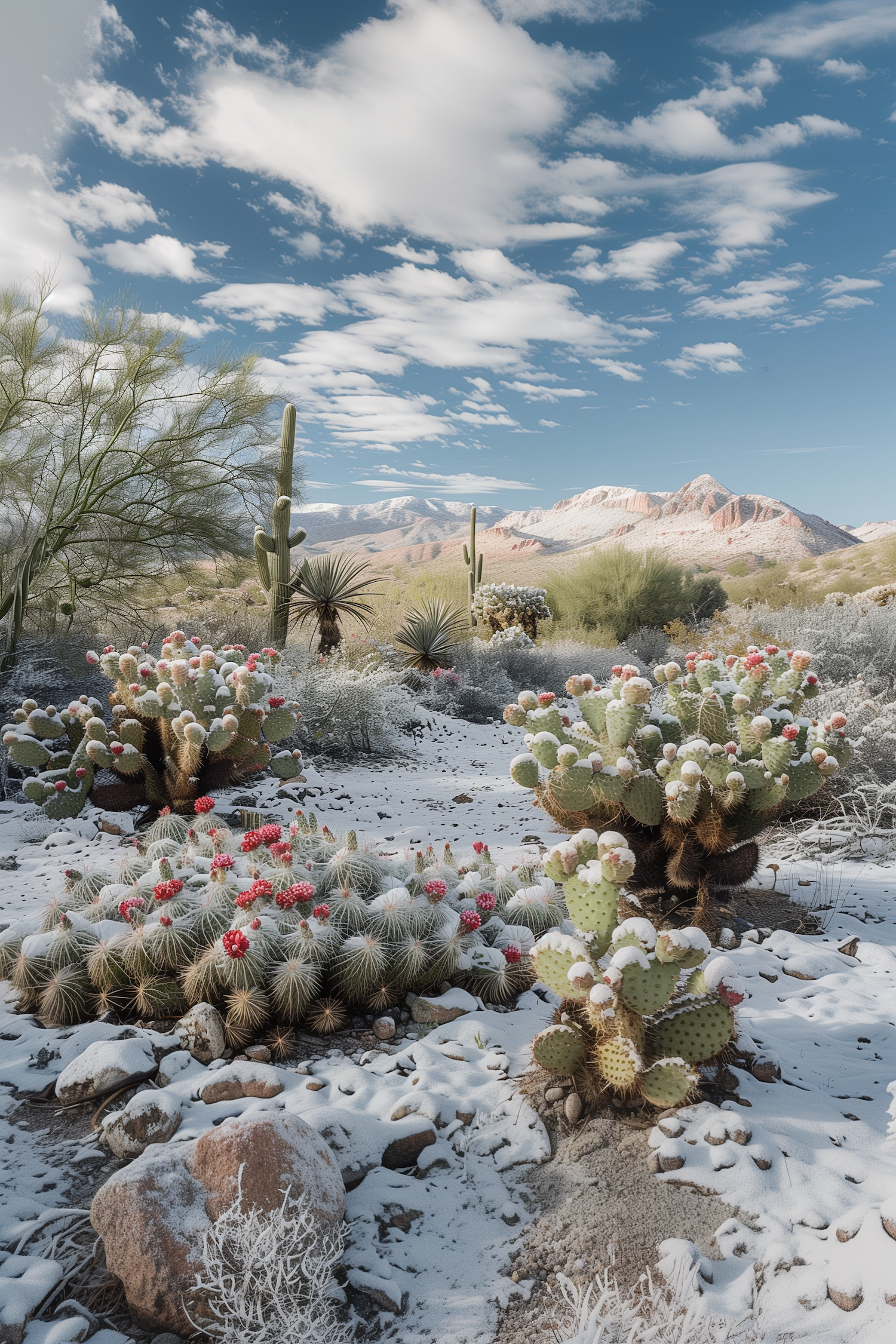 Snow-covered Desert Landscape