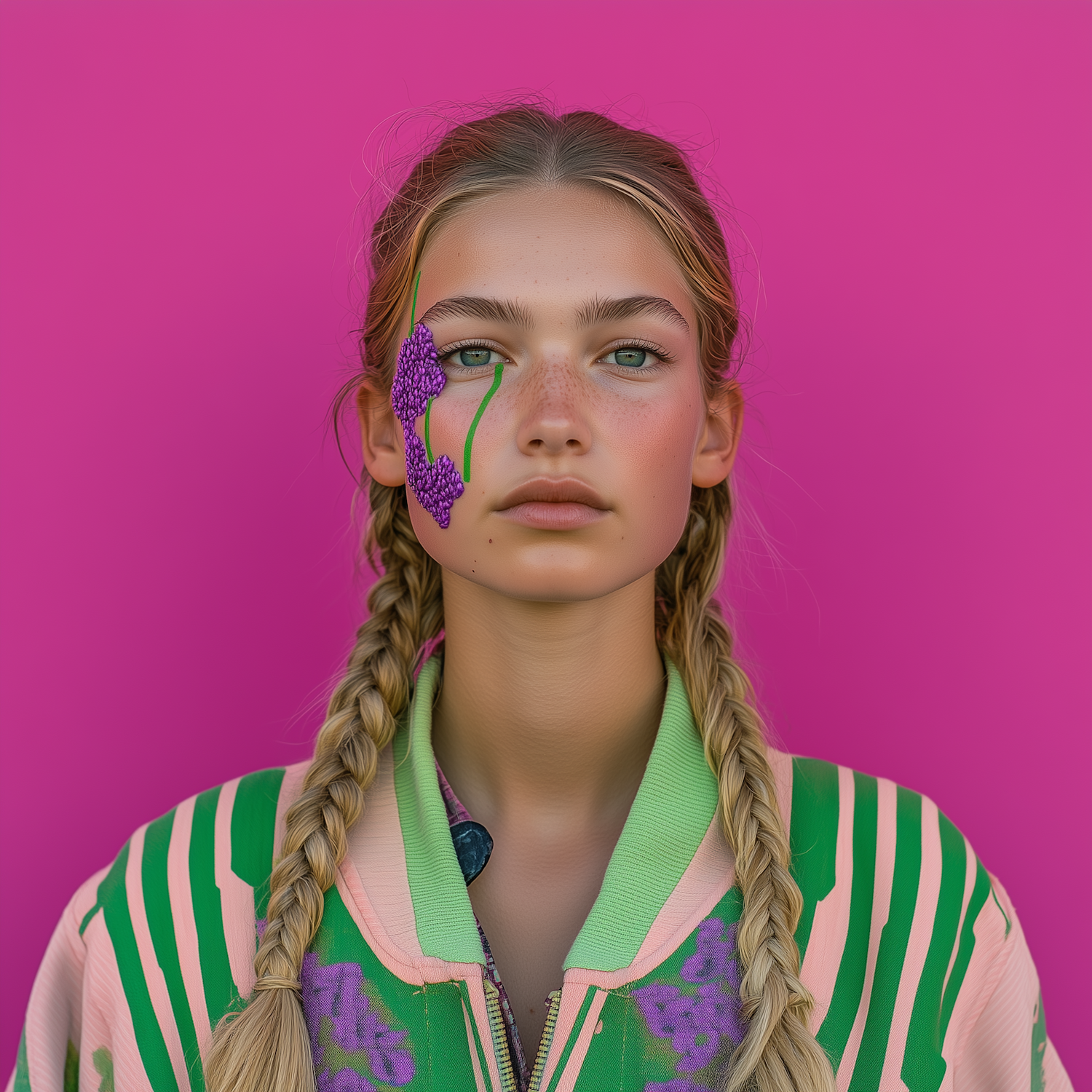 Young Person with Floral Face Paint