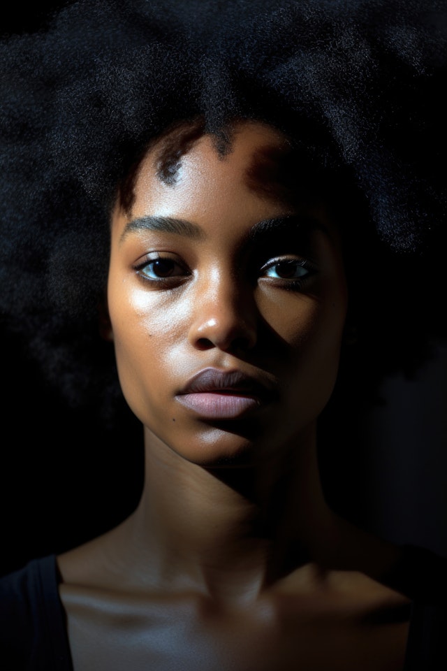 Chiaroscuro Portrait of Young Woman