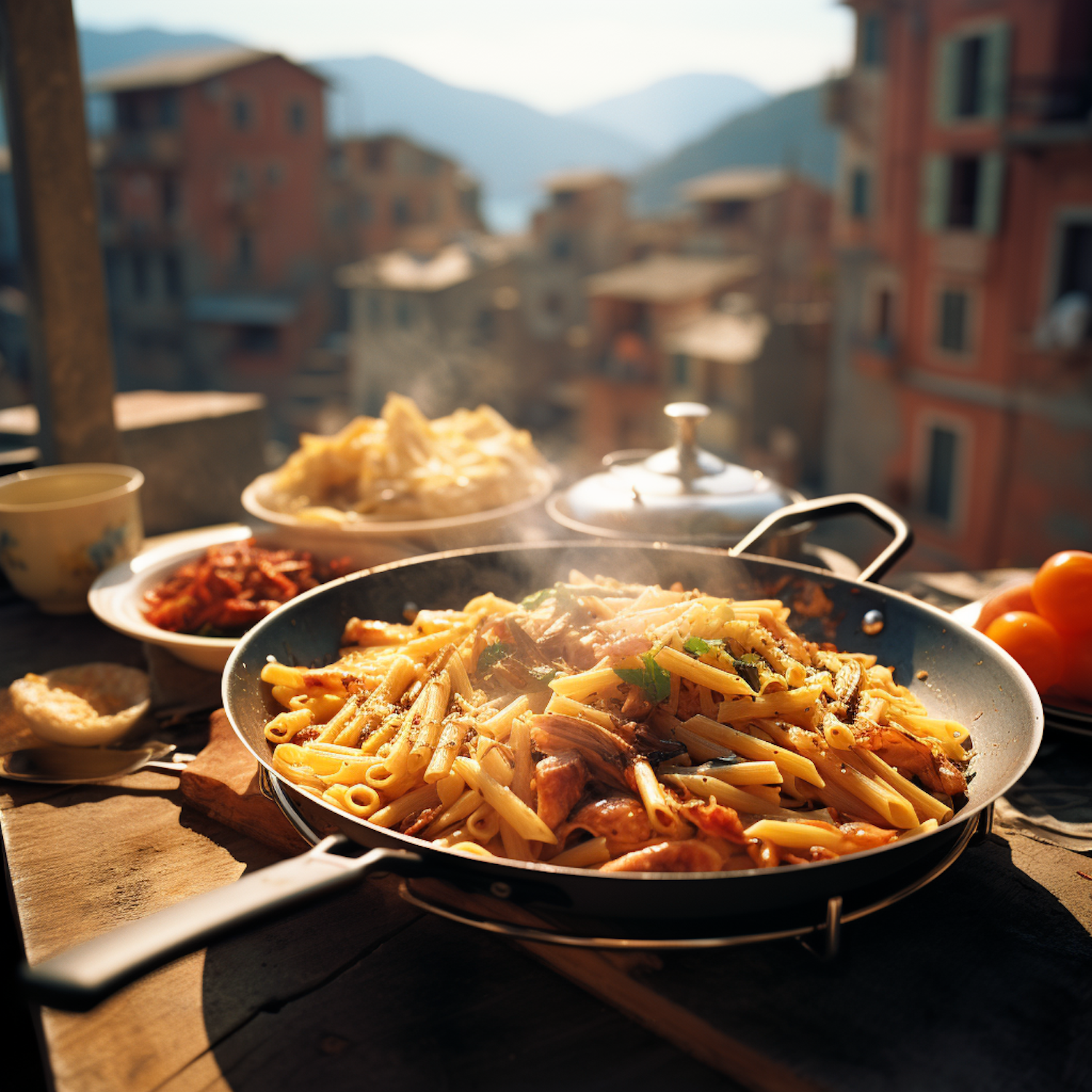 Sunlit Mediterranean Penne Feast