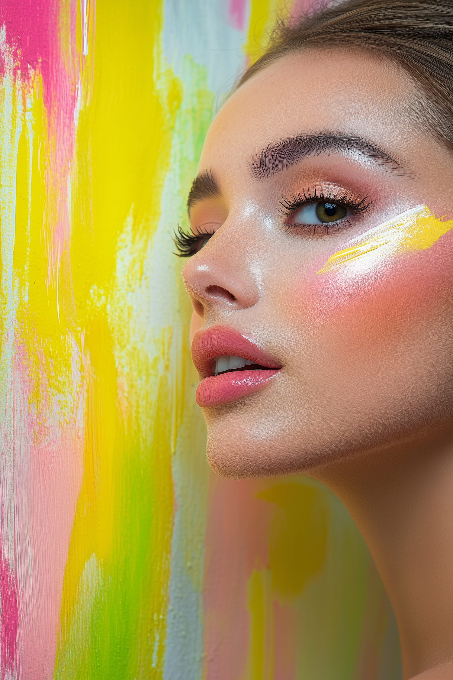 Artistic Portrait with Vibrant Makeup