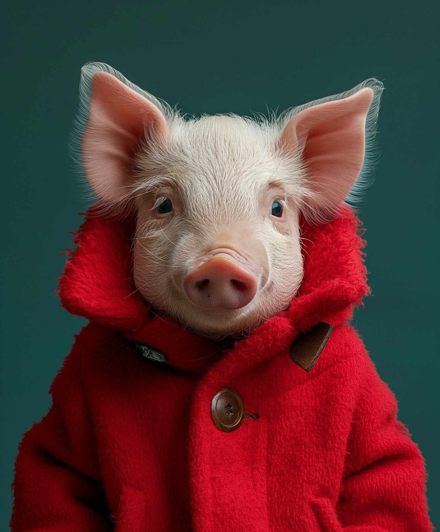 Anthropomorphic Pig in Red Coat