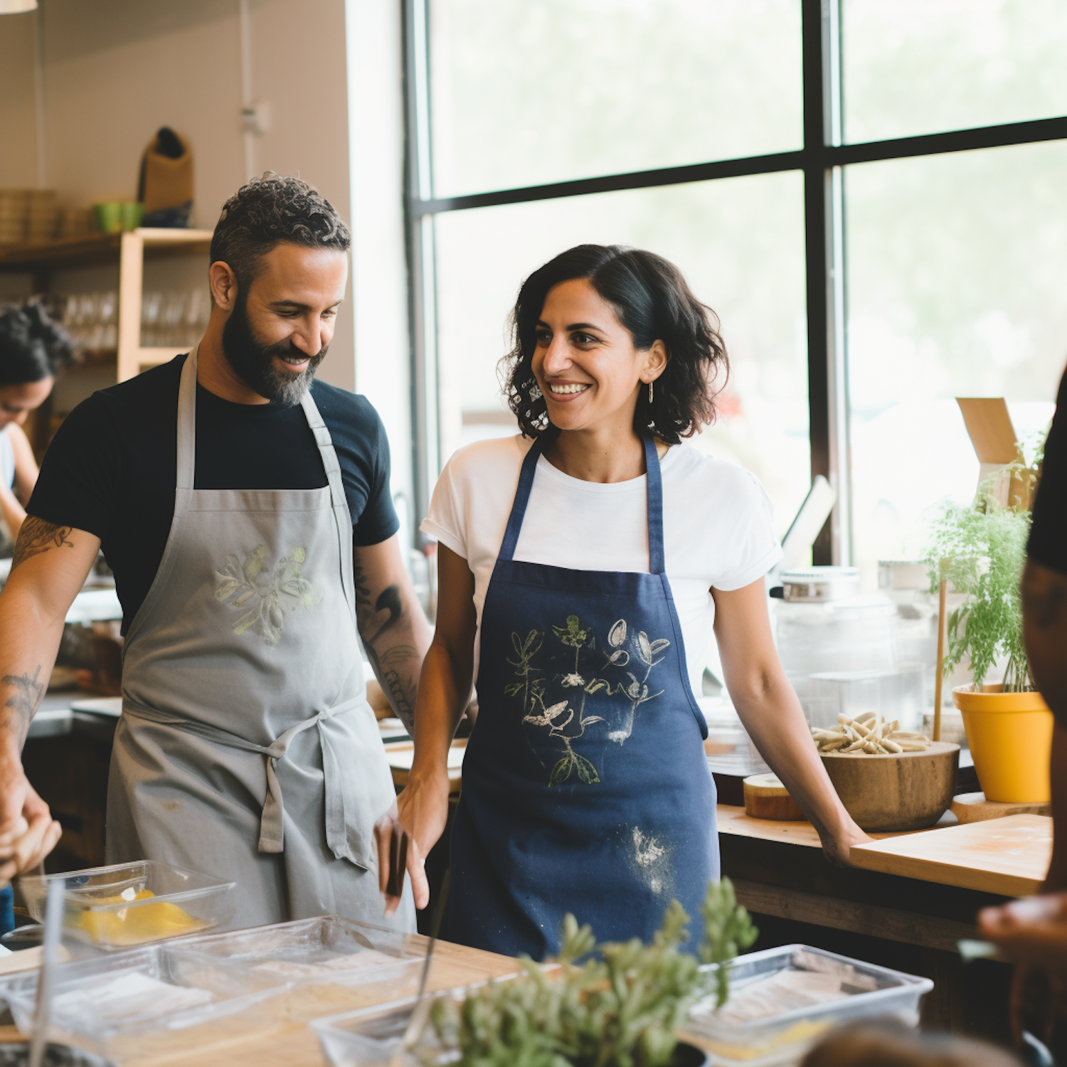 Joyful Chefs Sharing a Kitchen Moment