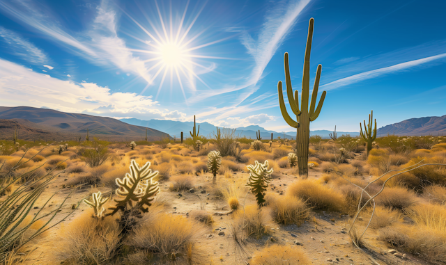 Vivid Desert Cacti Landscape