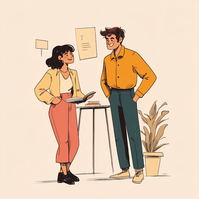 Friendly Conversation Illustration