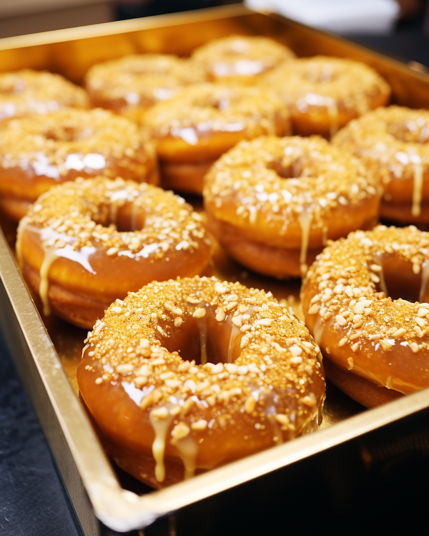 Glazed Golden Sprinkled Doughnuts