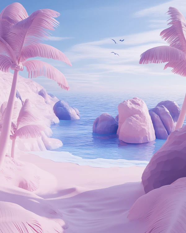 Surreal Beach Scene