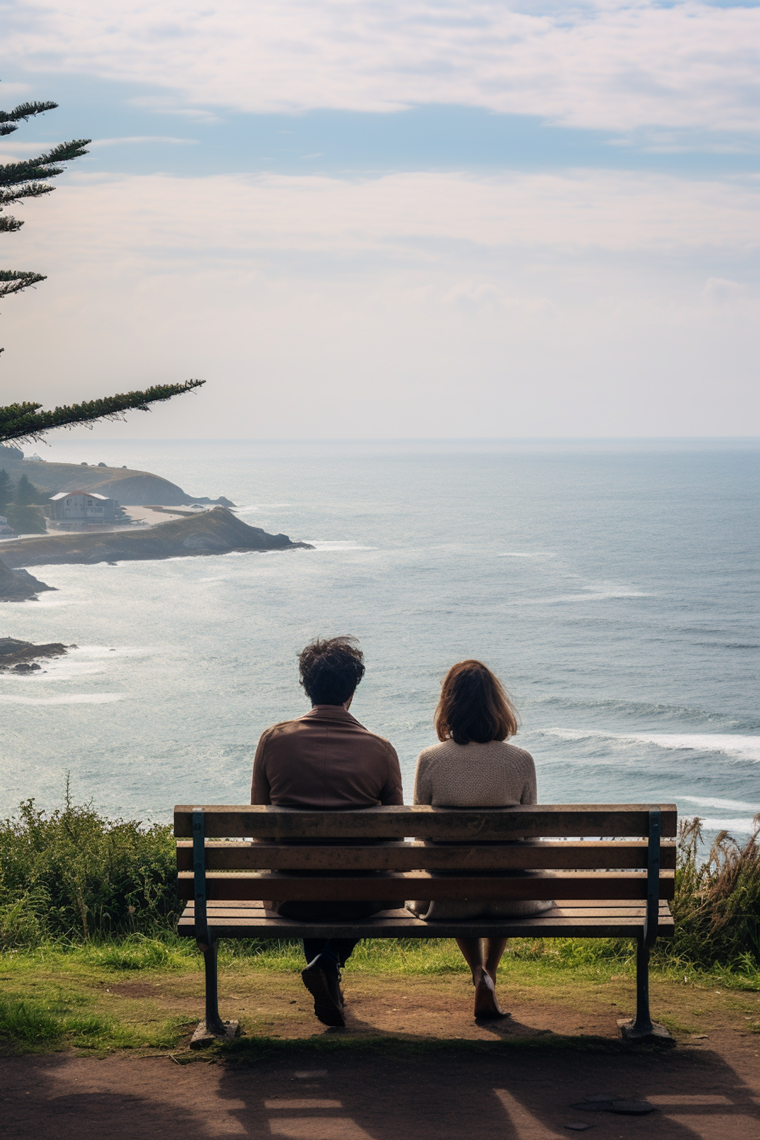 Tranquil Companionship by the Coast