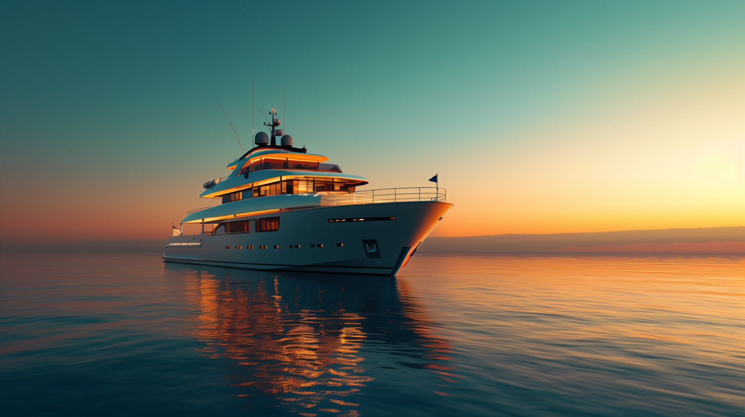 Luxurious Yacht at Sunset