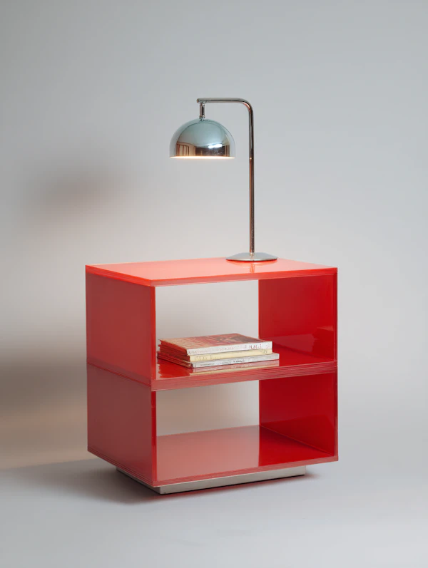 Modern Red Shelf Setup