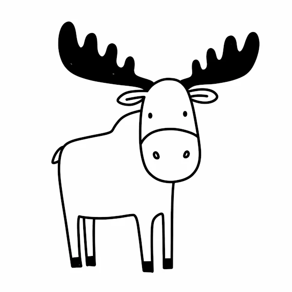 Cartoon Moose Drawing