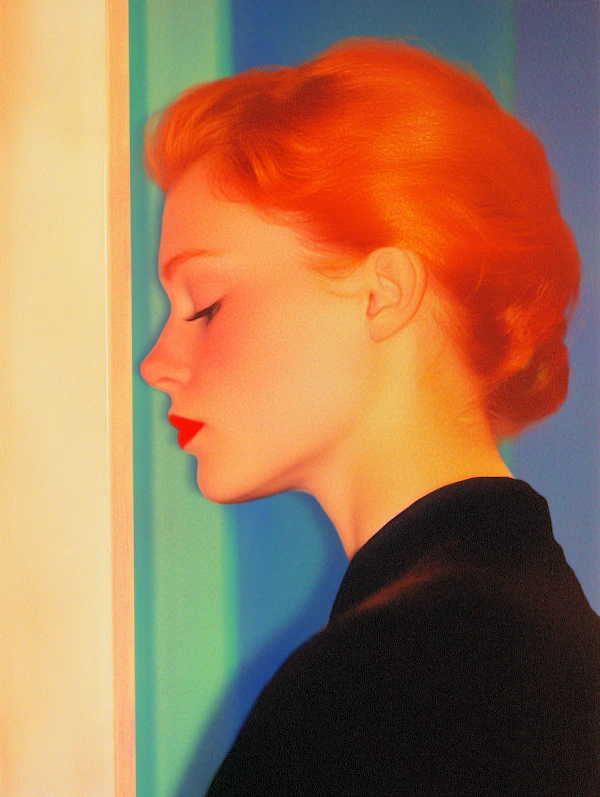 Stylized Red-Haired Woman
