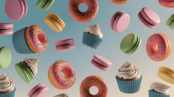 Floating Desserts Scene
