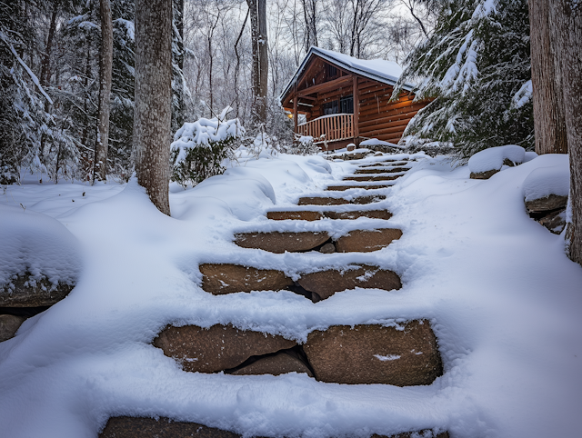 Serene Winter Cabin