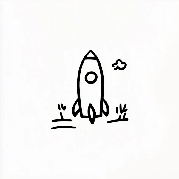 Minimalist Rocket Art