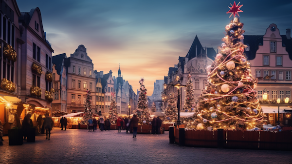 Twilight Glow at the European Christmas Market