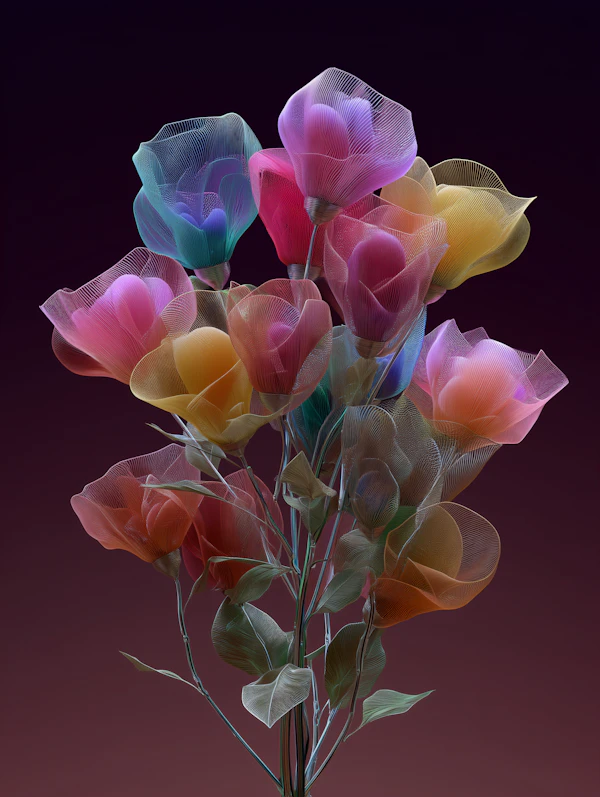 Translucent Flowers Art