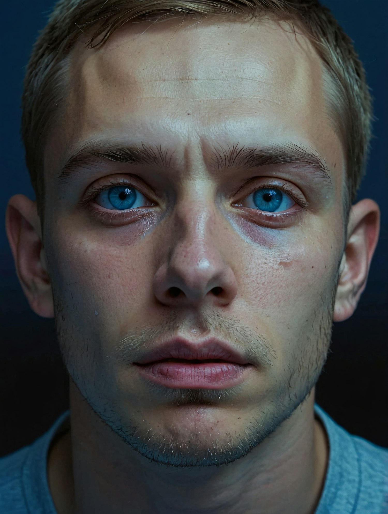 Close-up Portrait with Blue Eyes