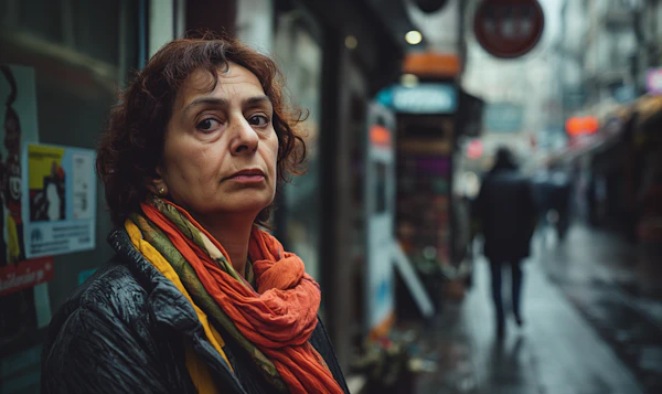 Contemplative Woman in the City