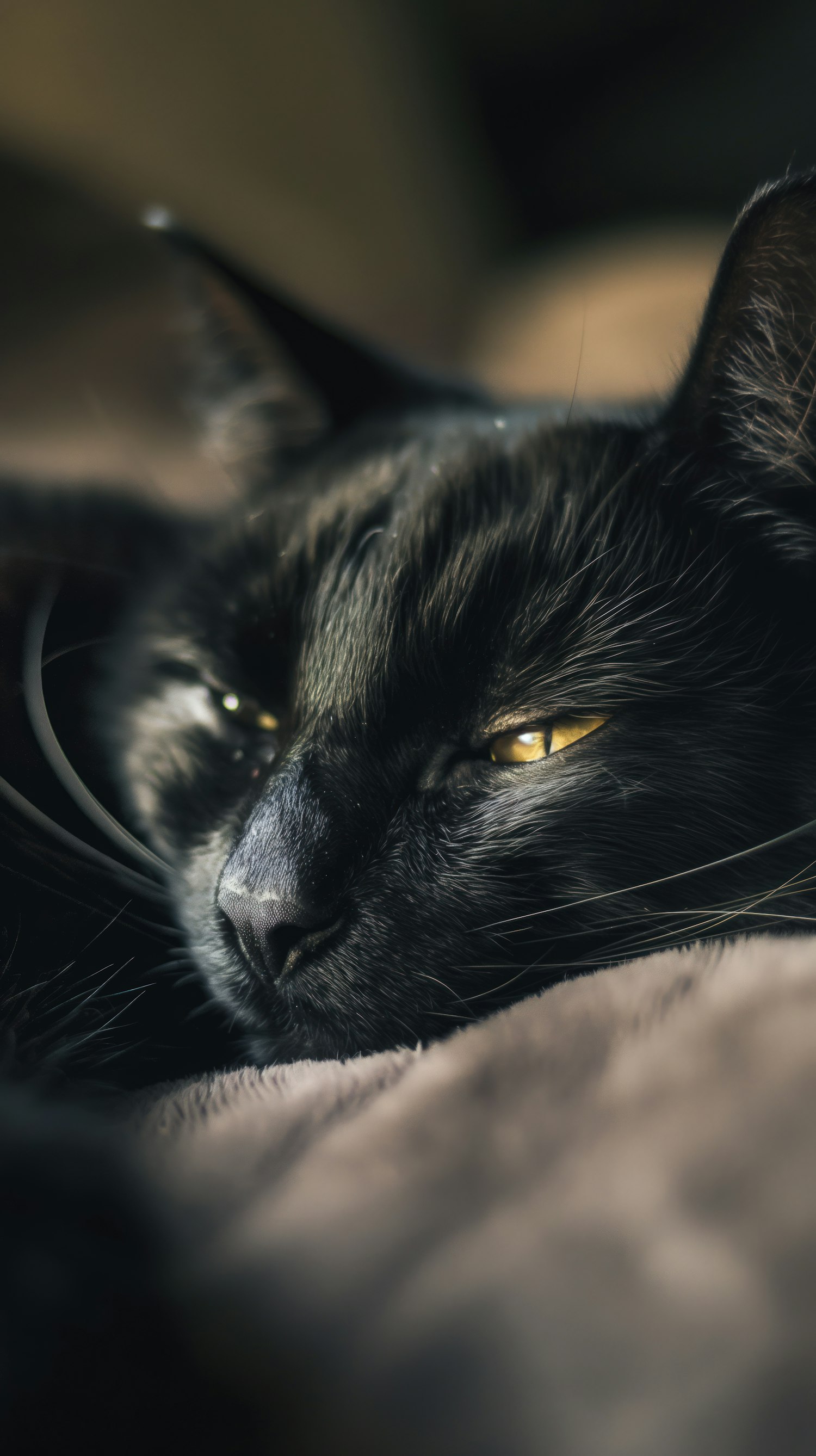 Majestic Black Cat Portrait