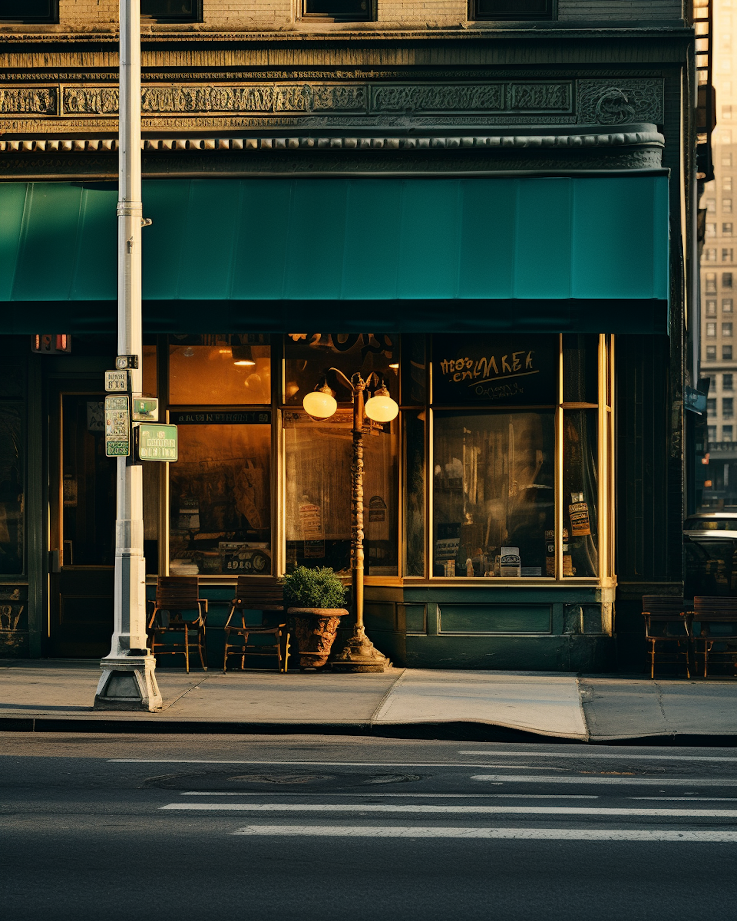 Sunrise Serenity at the Teal Awning Café