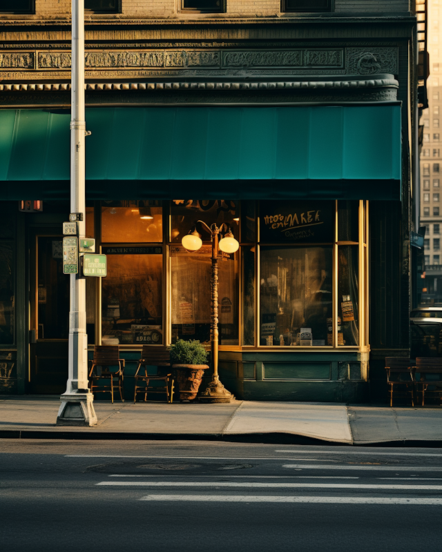 Sunrise Serenity at the Teal Awning Café