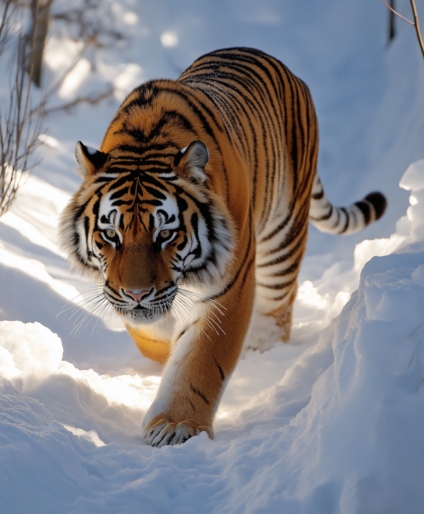 Majestic Tiger in Snow