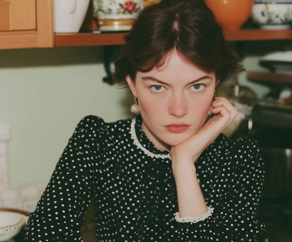 Contemplative Kitchen Scene