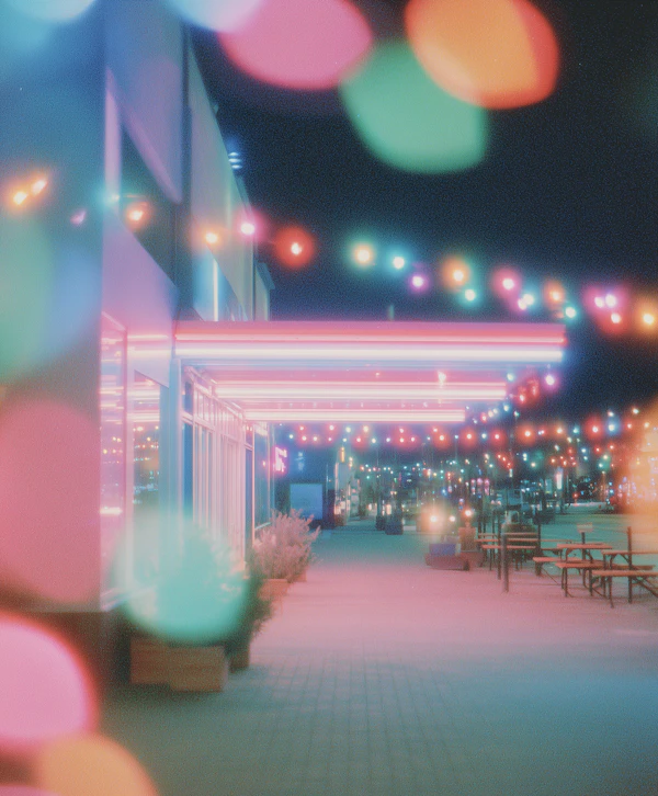 Vibrant Night Walkway