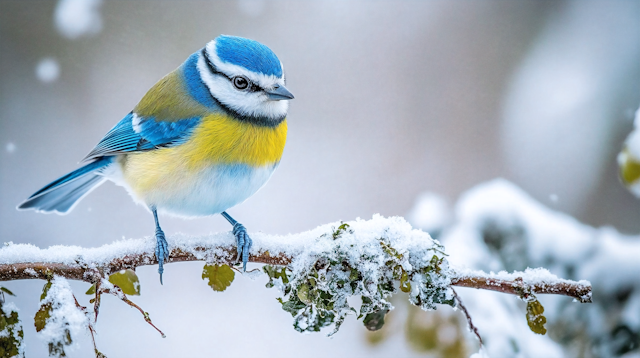 Vibrant Bird in Winter