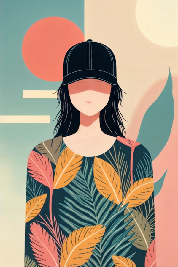 Stylized Person with Abstract Background