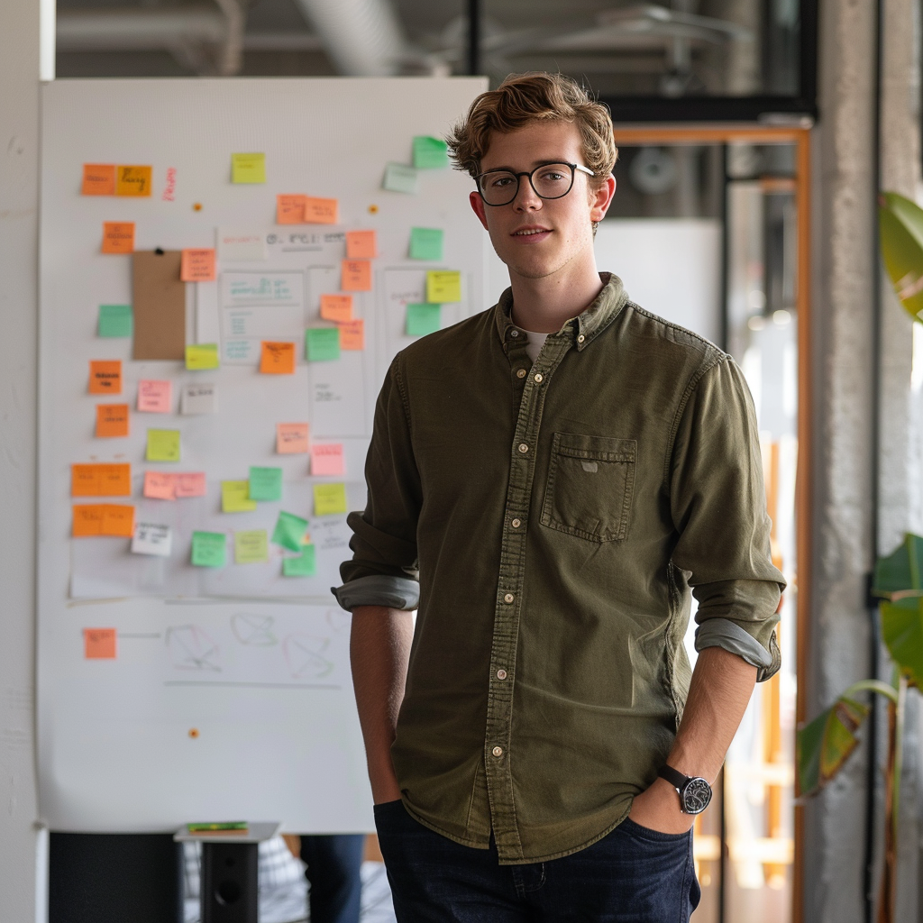 Young Man in Creative Workspace