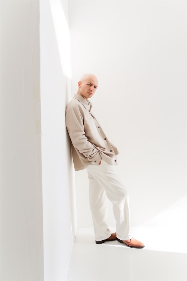 Serene and Stylish Bald Man