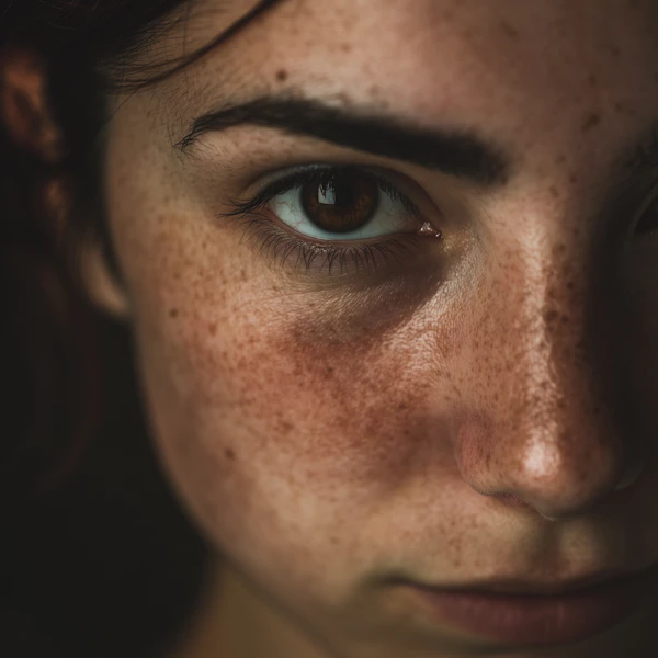 Freckled Face Close-Up
