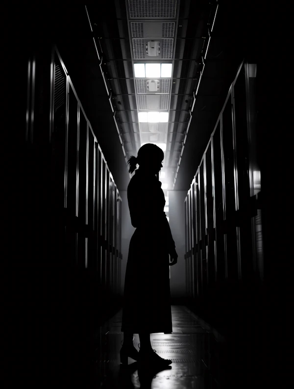 Silhouette in Server Room