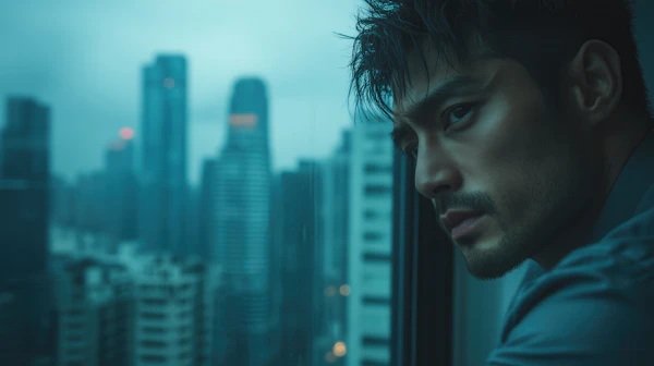 Pensive Man by Window