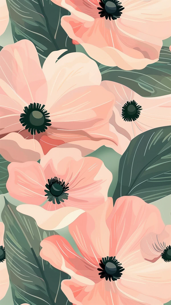Pink Flowers Illustration