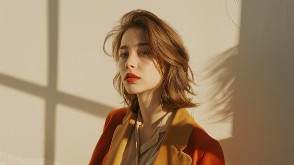 Contemplative Woman in Golden Hour Light