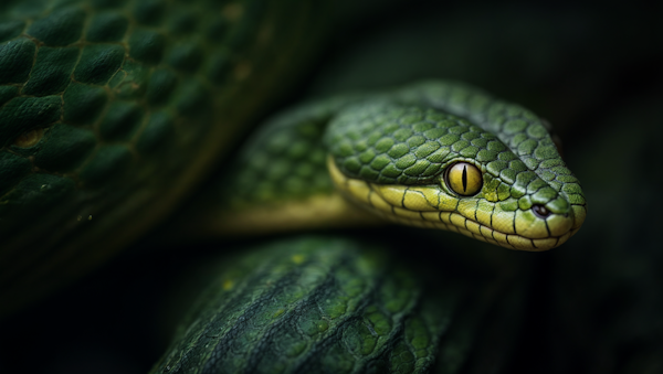 Green Snake Close-Up