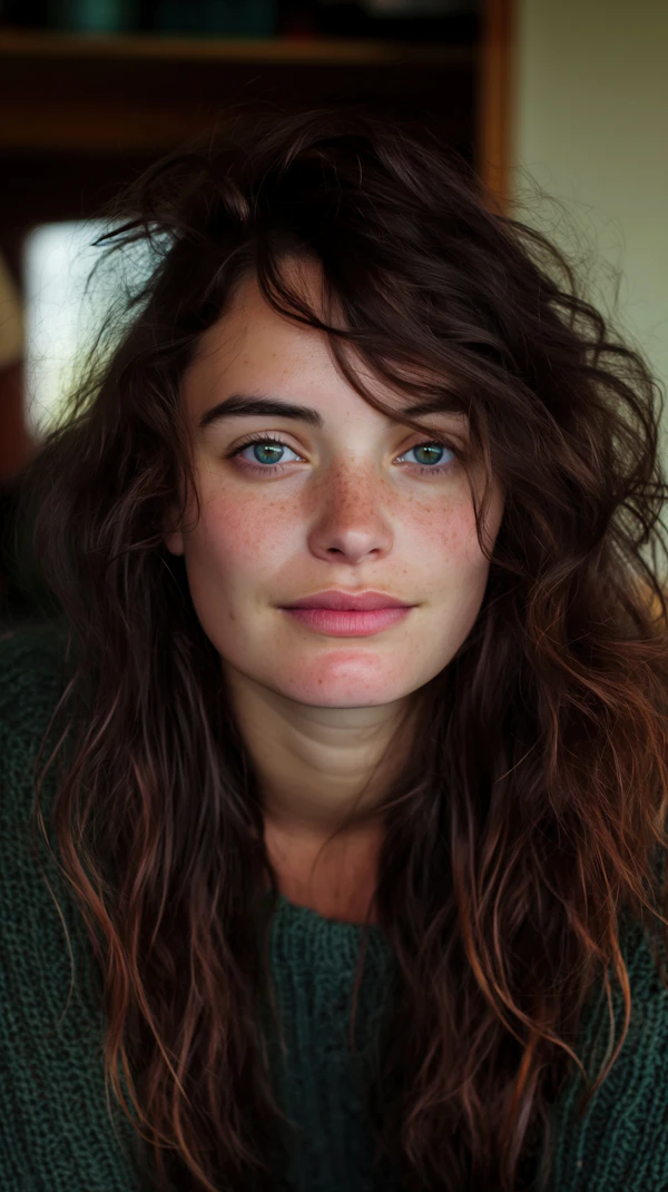Portrait of a Young Woman with Blue Eyes