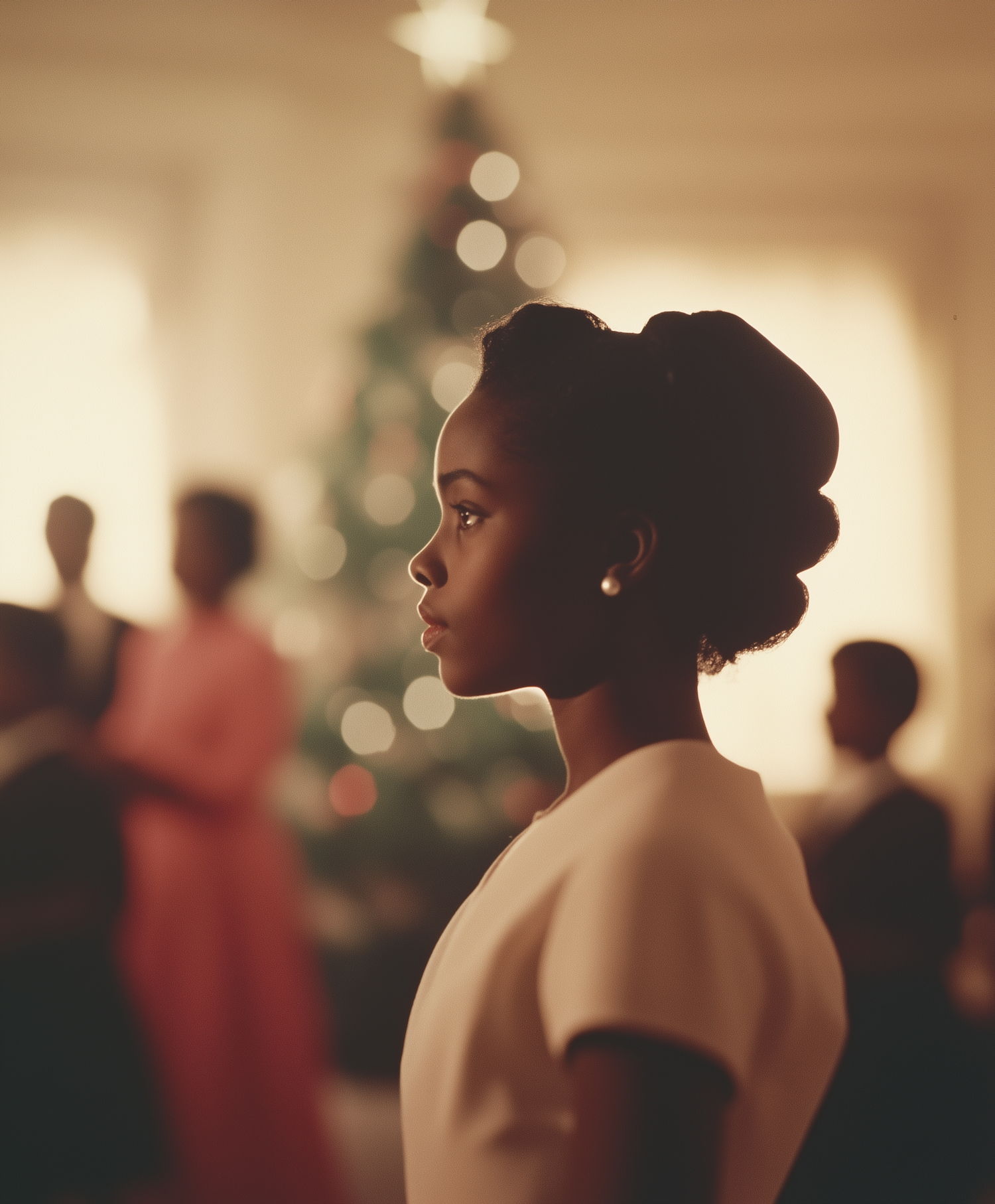 Serene Girl at Festive Gathering