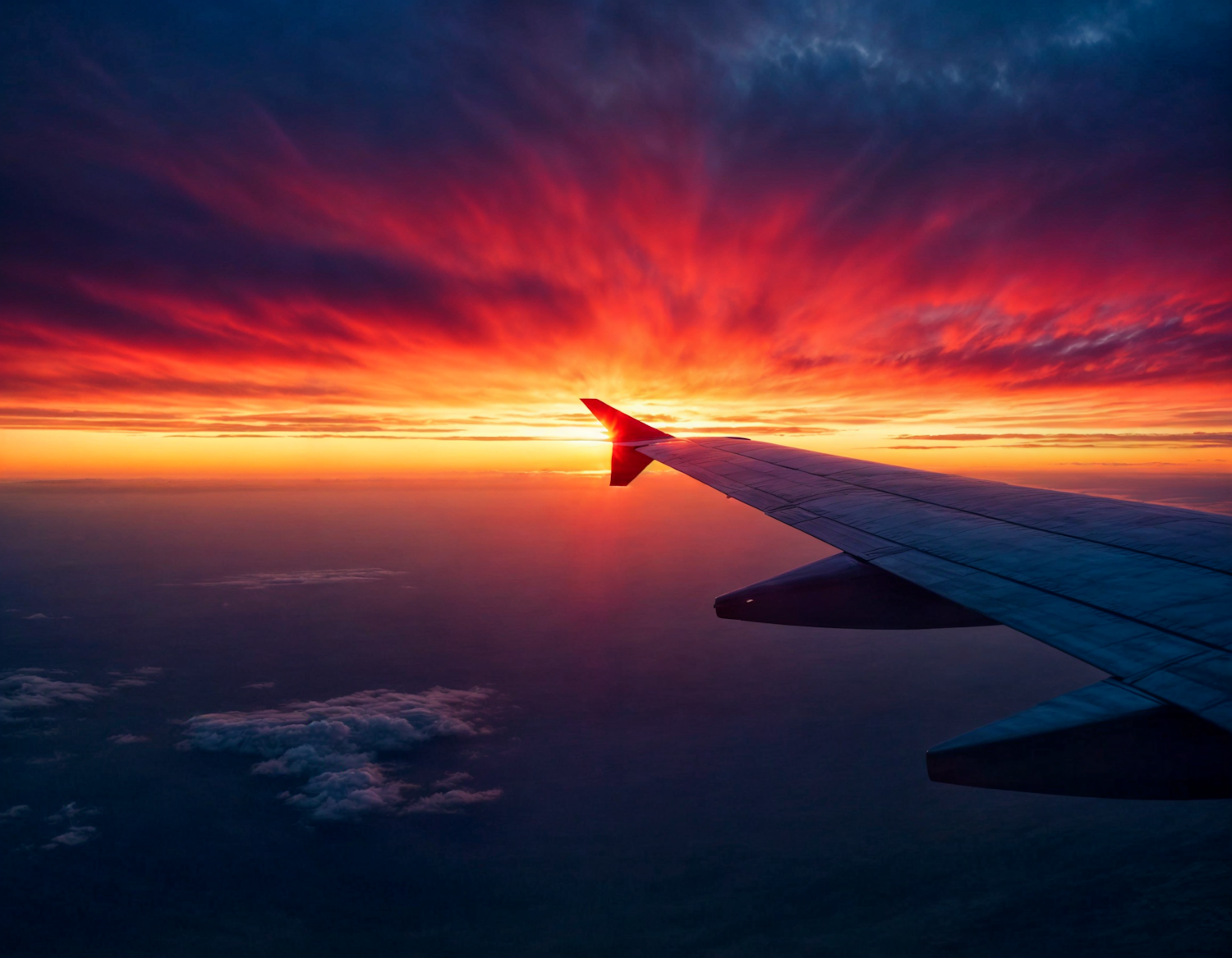 Sunset from Airplane Window