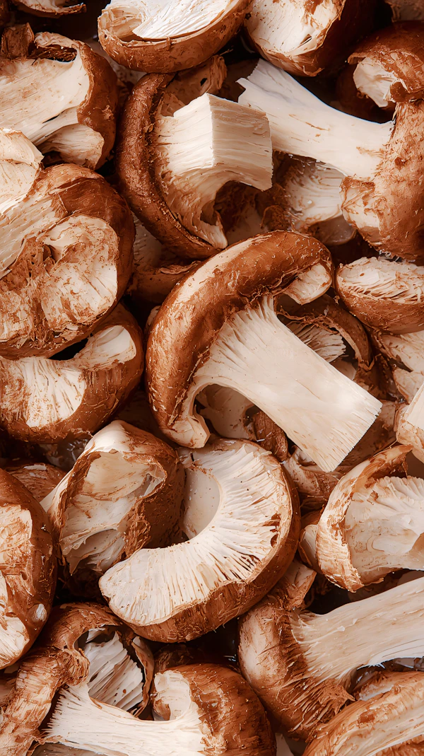 Sliced Mushrooms Close-Up