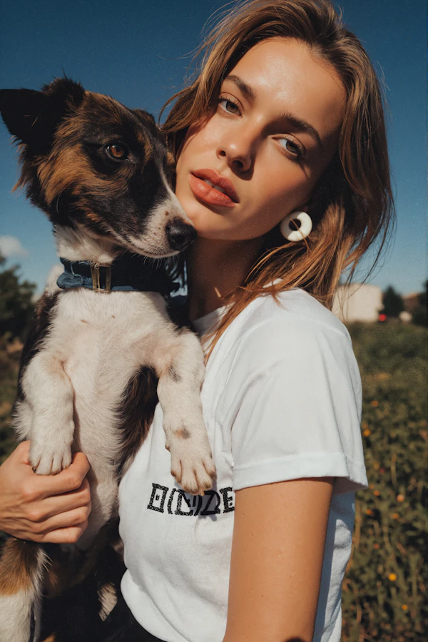Woman Holding Small Dog