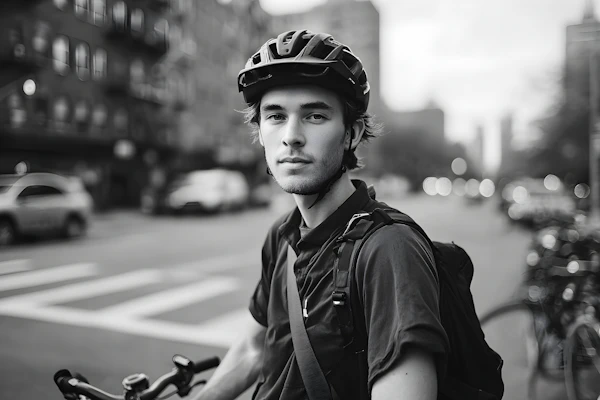 Urban Cyclist Portrait