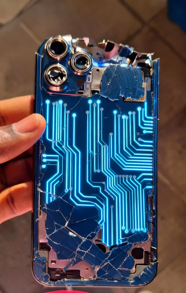 Exposed Smartphone Circuitry