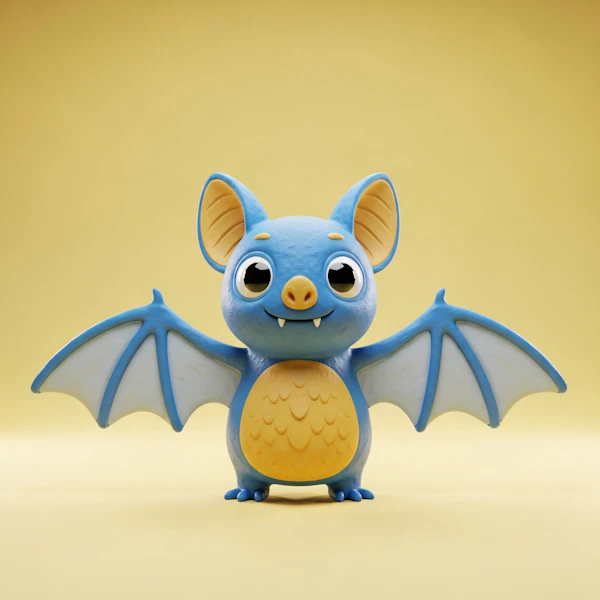 Cheerful Cartoon Bat