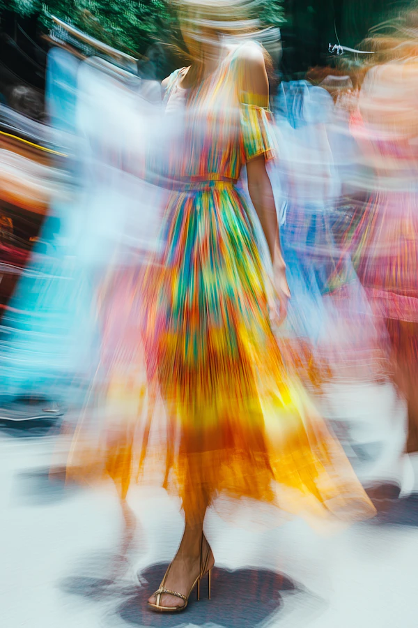Rainbow Dress in Motion