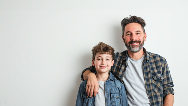 Father and Son Sharing a Joyful Moment